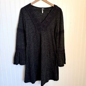 Monoreno Dark Gray Lace Long Sleeve Dress Women’s Size Medium